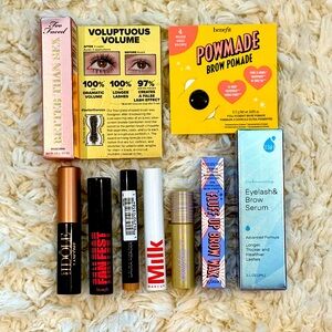 Mascara & Brow Bundle | Benefit, Too Faced, Laura Mercier + FullSize Serum | NIB